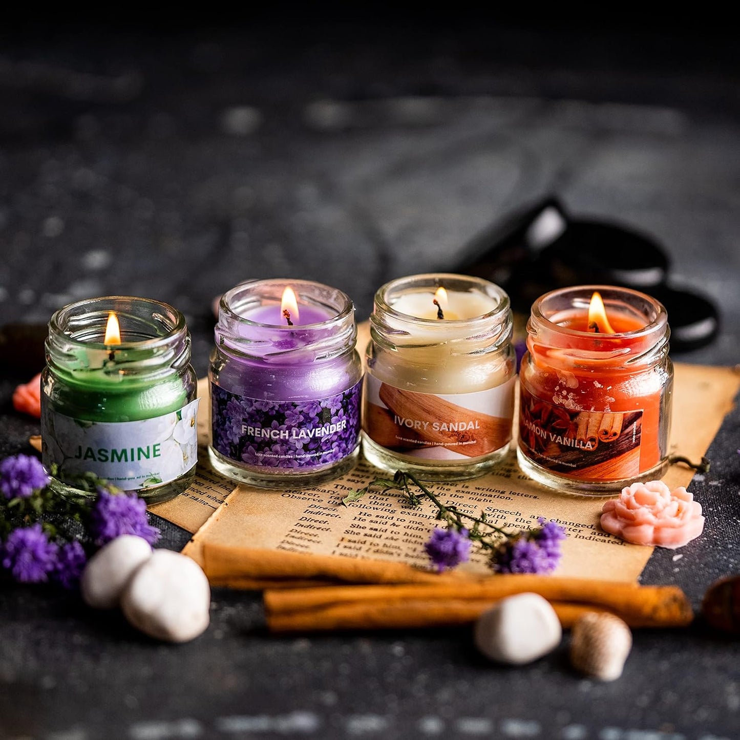 Christmas Mini Jar Scented Candles Set of 4 | Votive Candles