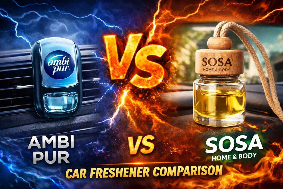 Ambi Pur vs SOSA Home & Body - Car Freshener Comparison