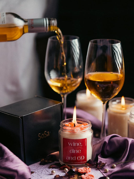 Wine Dine and 69 Scented Candles