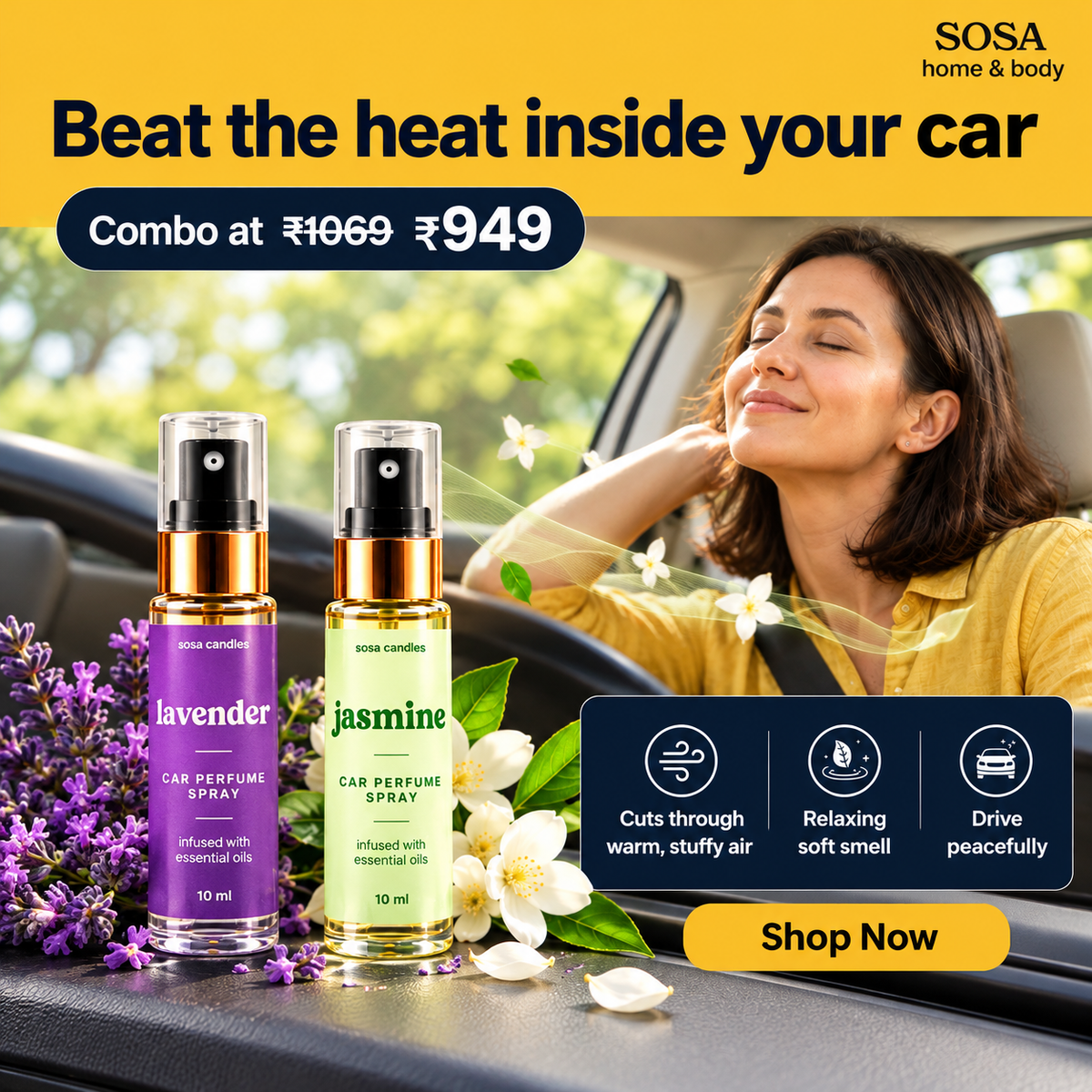 Jasmine & Lavender Car Perfume Combo