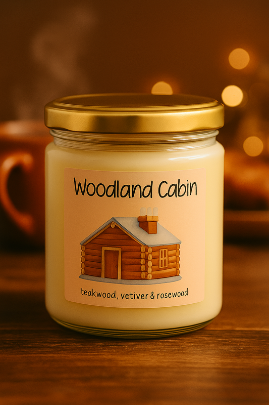 Woodland Cabin – Teakwood, Vetiver & Rosewood Scented Candle