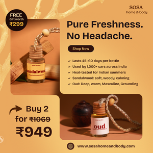 SOSA sandalwood and oud car perfume combo