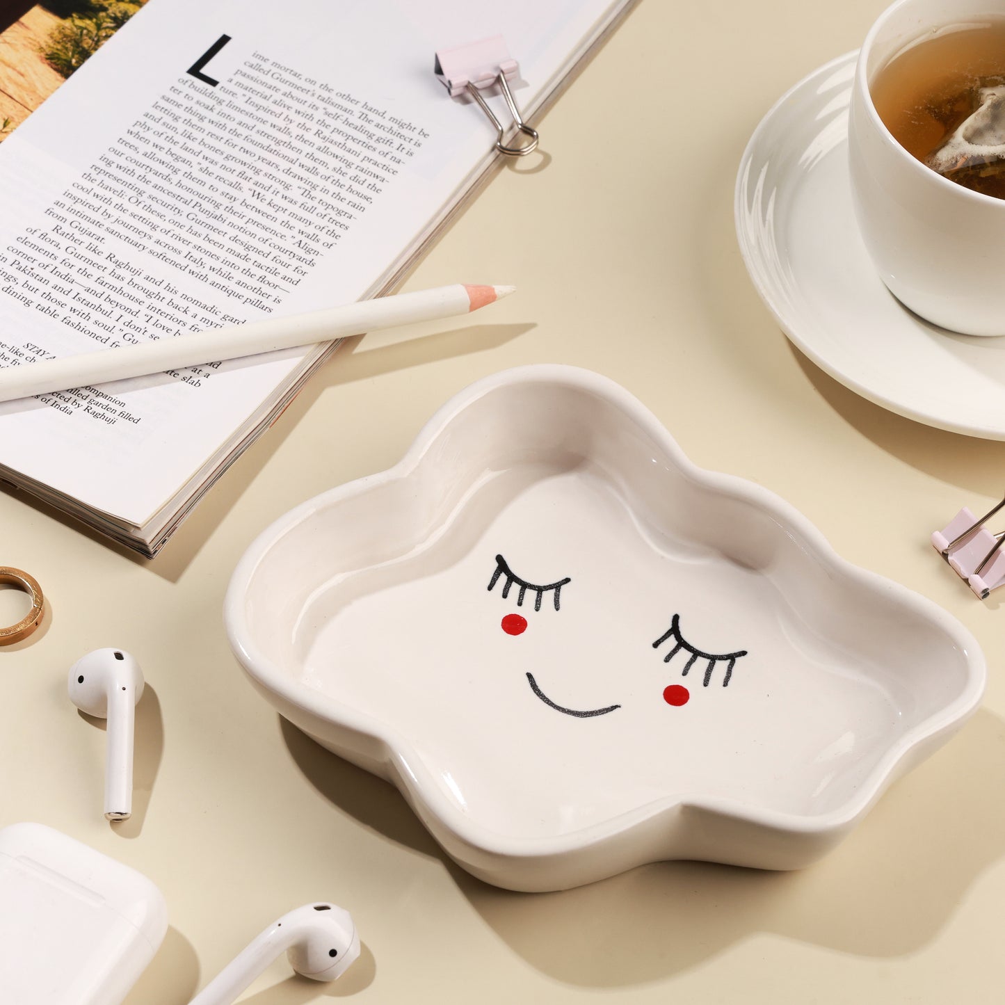 Cloud Trinket Dish | Ceramic Tray | White