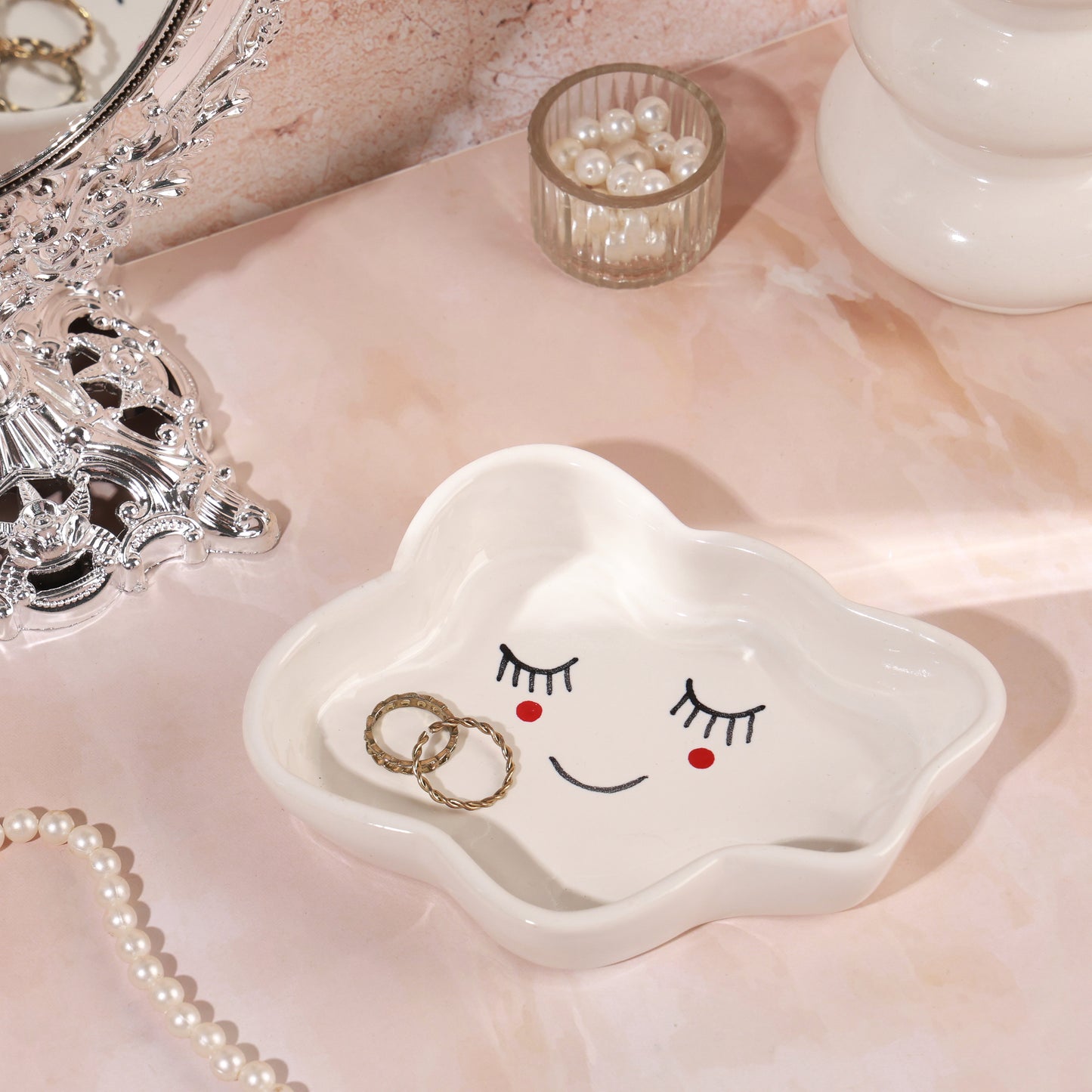 Cloud Trinket Dish | Ceramic Tray | White