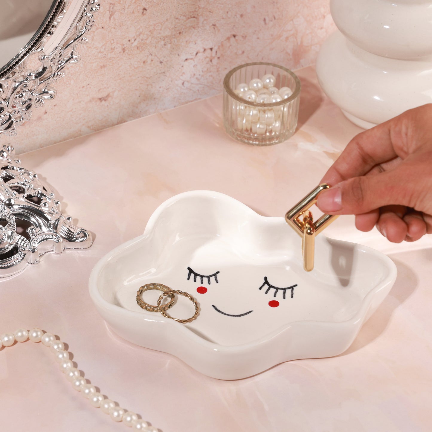 Cloud Trinket Dish | Ceramic Tray | White
